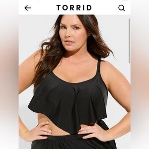 Torrid Black Ruffle Bikini Top